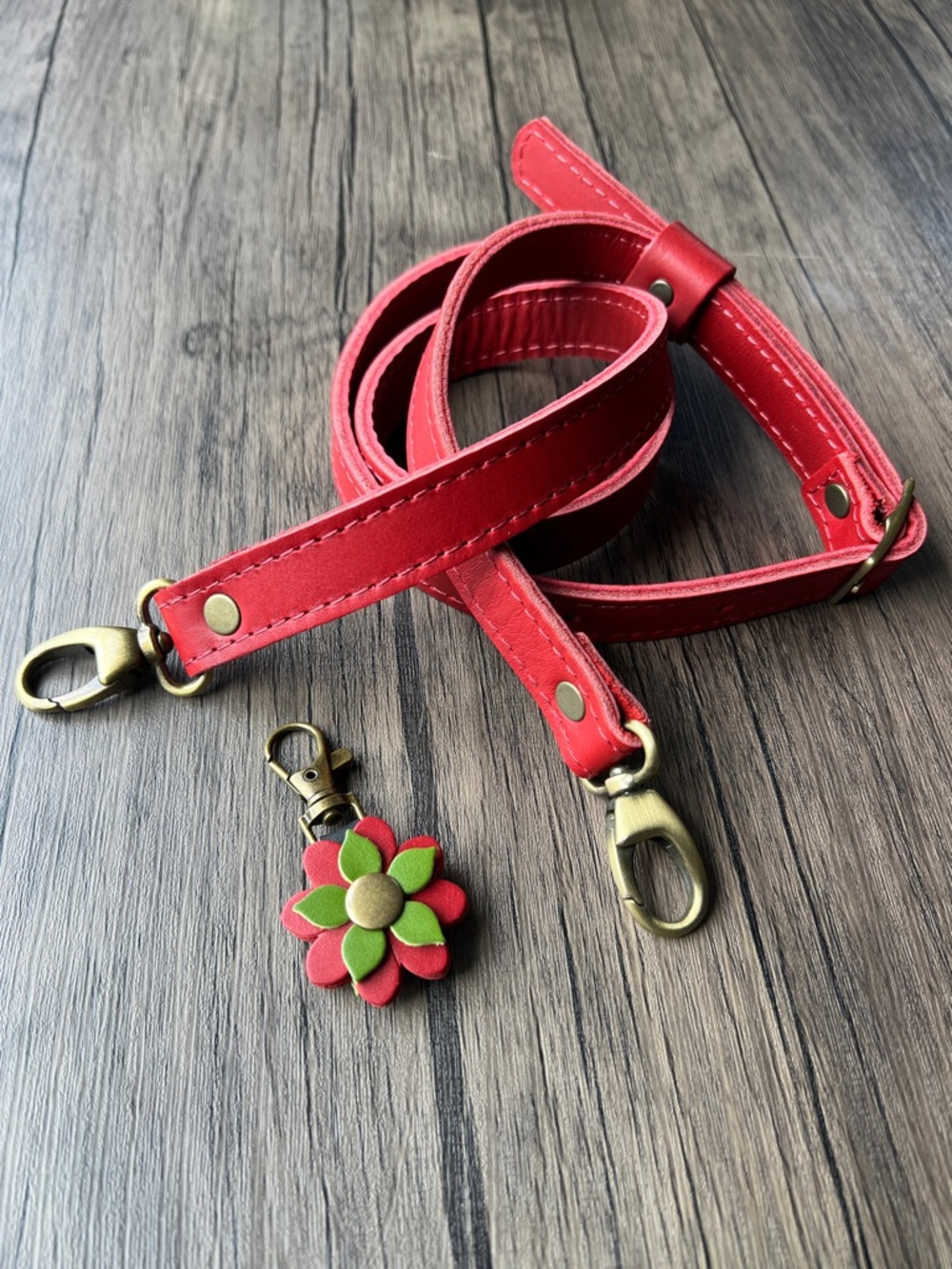Portland Leather Goods Ruby Crossbody Strap with Handmade Charm! - Picture 10 of 11